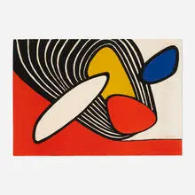 Contour Plowing by Alexander Calder, lithograph in colors on Arches, sold Aug 2023