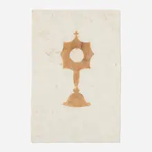 Mark Calderon, BAILON (from the Santos series), 1994, pyrograph print on handmade Mexican bark paper