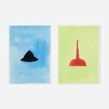 Ellen Sollod, Untitled (diptych), 2000, mixed media on paper