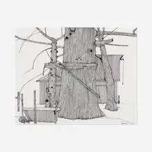 Art Hansen, Vashon Farm, 2000, ink on paper