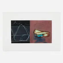 Jonelle Johnson, Green on Aubergine, 1997, aquatint, spitbite etching and drypoint in colors