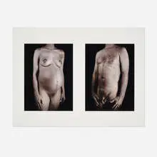 Untitled diptych (from the Doctors of the World portfolio) by Chuck Close, 2001, digital pigment print, sold Aug 2023