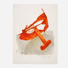 Claes Oldenburg, Picasso Cufflink, 1974, lithograph in colors on Arches Cover