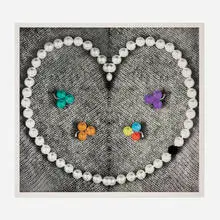 Heart (with Pearls) by John Baldessari, 1991, aquatint in colors and photogravure on Somerset 410 Satin, sold Aug 2023