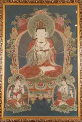 "Buddha" by Anonymous, Large painting with ink and pigment on fabric, sold Nov 2018
