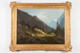 Continental School, Untitled, ALPINE LANDSCAPE, oil on canvas, laid on board