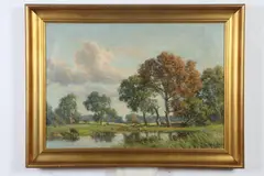 Alfred Broge, Deergarden Park, Oil on canvas