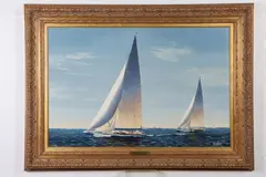 Don Scafidi, Ranger and Endeavor Ii 1937, Oil on board
