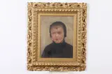 Portrait of Girl in Black Bonnet by French School, Oil on canvas, offered Nov 2018