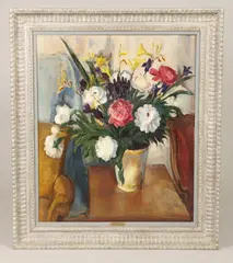 Henry Varnum Poor, Still Life with Vase of Flowers, Oil on canvas