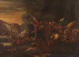 Continental School, Battle Scene, BATTLE SCENE, oil on canvas