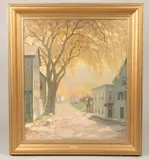 Benjamin Eggleston, Rural Street Scene, Oil on canvas