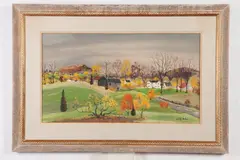 Adolf Dehn, Farm in Autumn Landscape, Gouache