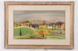 Adolf Dehn, Farm in Autumn Landscape, Gouache