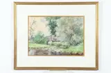 Daniel F. Wentworth, THE HAY WAGON and COVERED BRIDGE: TWO WORKS, Watercolor