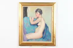 Thomas Erwin, Portrait of Female Nude, Oil on canvas