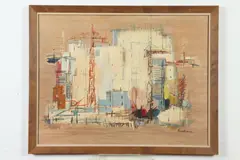 Verna Braun, Construction Site, Gouache