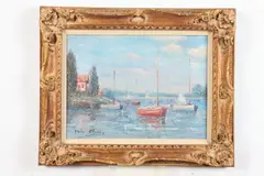 John Clymer, Boats, Oil on canvas
