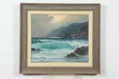 Seascape with Cliffs by Alexander Dzighrski, Oil on board, sold Dec 2018