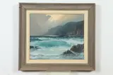 Alexander Dzighrski, Seascape with Cliffs, Oil on board