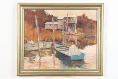 Claude Croney, Blue Rowboat, Oil on canvas