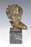 Jean Antoine Injalbert, Head of Boy, Bronze - Height: 7 1/2 in