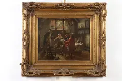 Max Gaisser, The Pipe Smokers, Oil on panel