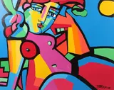 Ivan Jenson, Abstract Female Nude, Oil on canvas