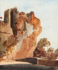 Robert Henry Cheney, Porta Maggiore, UMBRIA, watercolor circa 1835