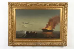 William Ruthven Wheeler, GREAT LAKES MARINE DISASTER 1860, identified and titled on labels verso, Oil on canvas circa 1865