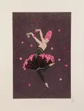 Erté, Rose Dancer, Color embossed print