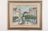 Santos Vieira, Praca Luis de Camoes Lisbon, Oil on canvas
