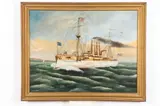 U.S.S by American School, MAINE, oil on canvas., sold Feb 2019