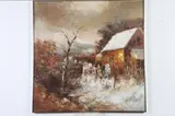 Edward Barton, Winter Landscape, Oil on canvas