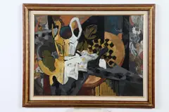 Myles Libhart, Abstract Tabletop Still Life, Oil on canvas