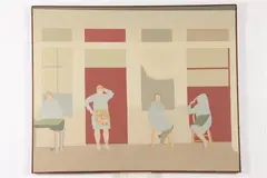 Jean Roberts, Four Greek Women with Red and Green, Oil on canvas