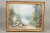 Willi Bauer, Evening by the Lake, Oil on canvas