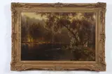 Edward J. Duval, Autumn Landscape Along Stream, Oil on canvas
