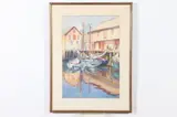 Orlando Rouland, Boat Yard, Watercolor