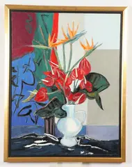 Arthur Van Hecke, Fleurs de Ete, Oil on canvas