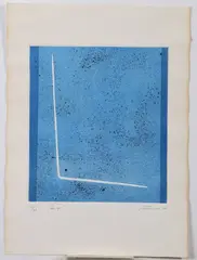 Lucio Fontana, Blue Space, Color etching