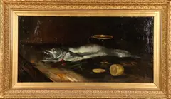 Paul Guigou, Still Life with Fish and Lemon, Oil on canvas