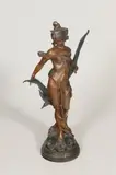 Continental School, Galatea, Bronze patinated metal sculpture - Height: 29 in