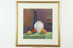Jerome Myers, Still Life with Fruit and Vase, Pastel