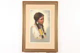 Ferdinand Ralph Petrie, Portrait of Native American Woman, Pastel