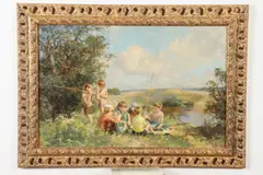 Greek School, Contemplation, Oil on canvas