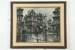 Gaston Pierre, Parisian Street Scene, Oil on board