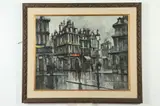 Gaston Pierre, Parisian Street Scene, Oil on board