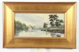 Yves Parent, Wye River Sunbeam, Oil on board