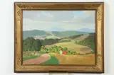 James Emery Greer, Farm in the Foothills, Oil on board